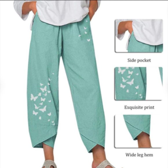 Casual printed wide-leg pants